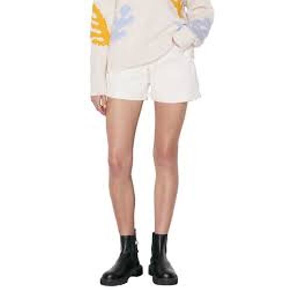 Frame High Rise Cuffed Shorts Ecru Style #HRCS728 Size 27 - Picture 5 of 10